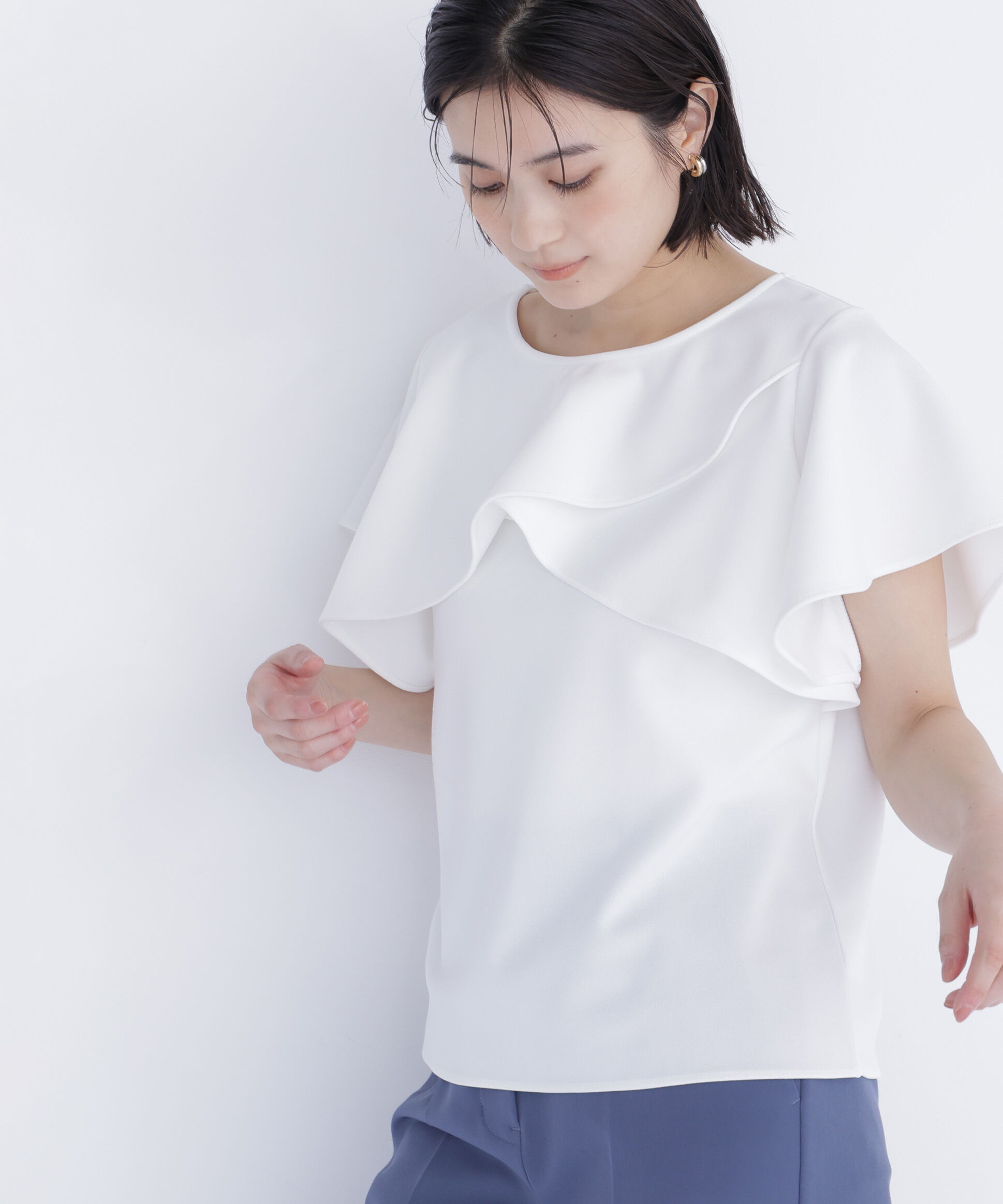  「カットジョーゼットトップス」|Tシャツ・カットソー|