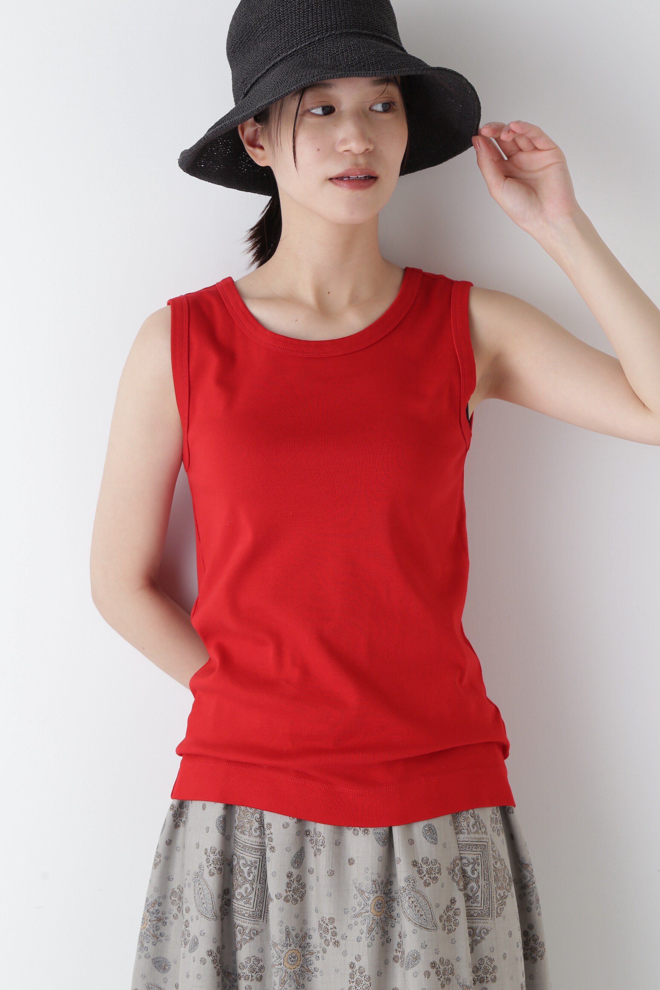  「◆オーガニックコットンフライスタンクトップ」|Tシャツ・カットソー|レッド