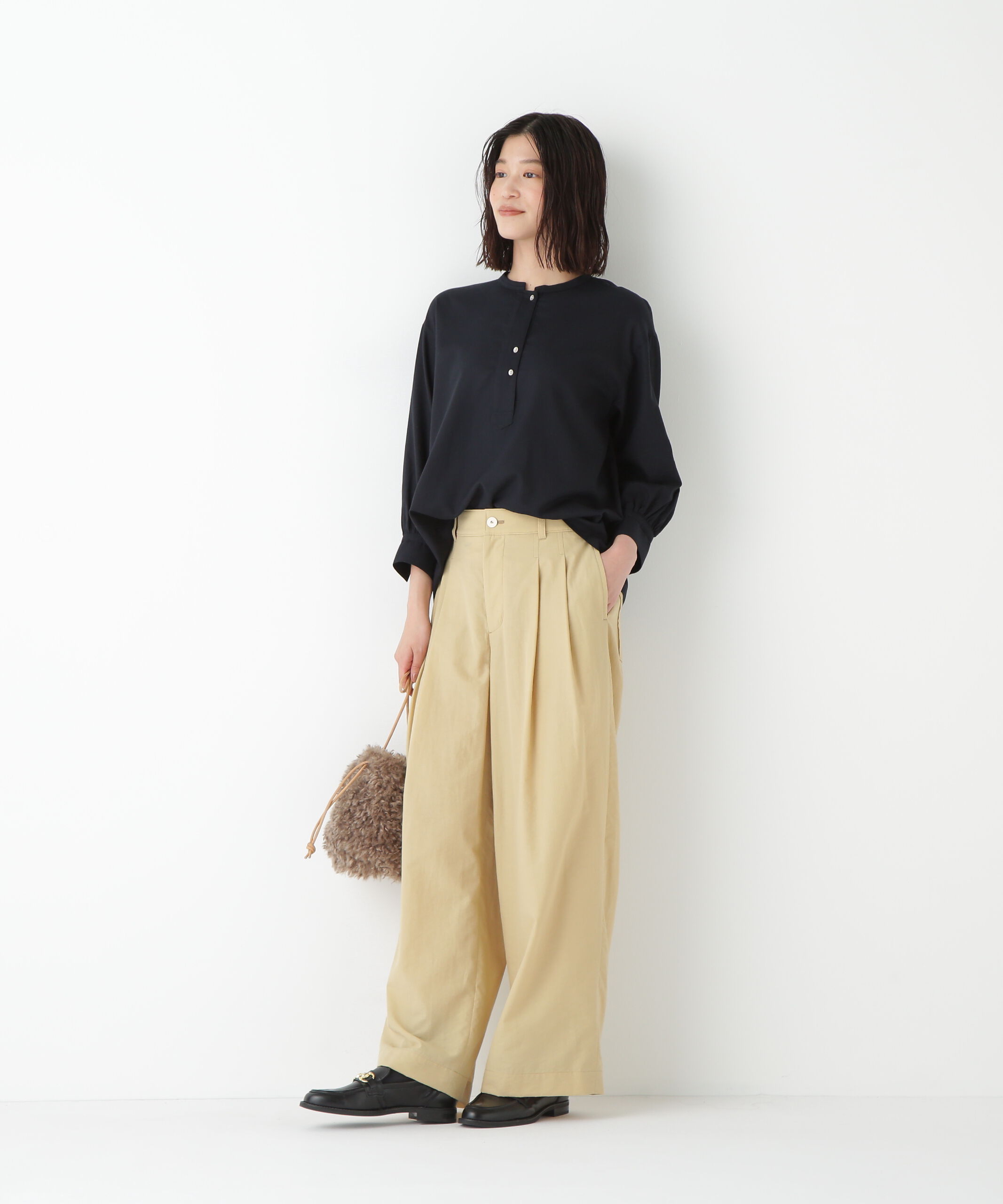  「◆綿ナイロンタッサータックワイドパンツ」|その他|