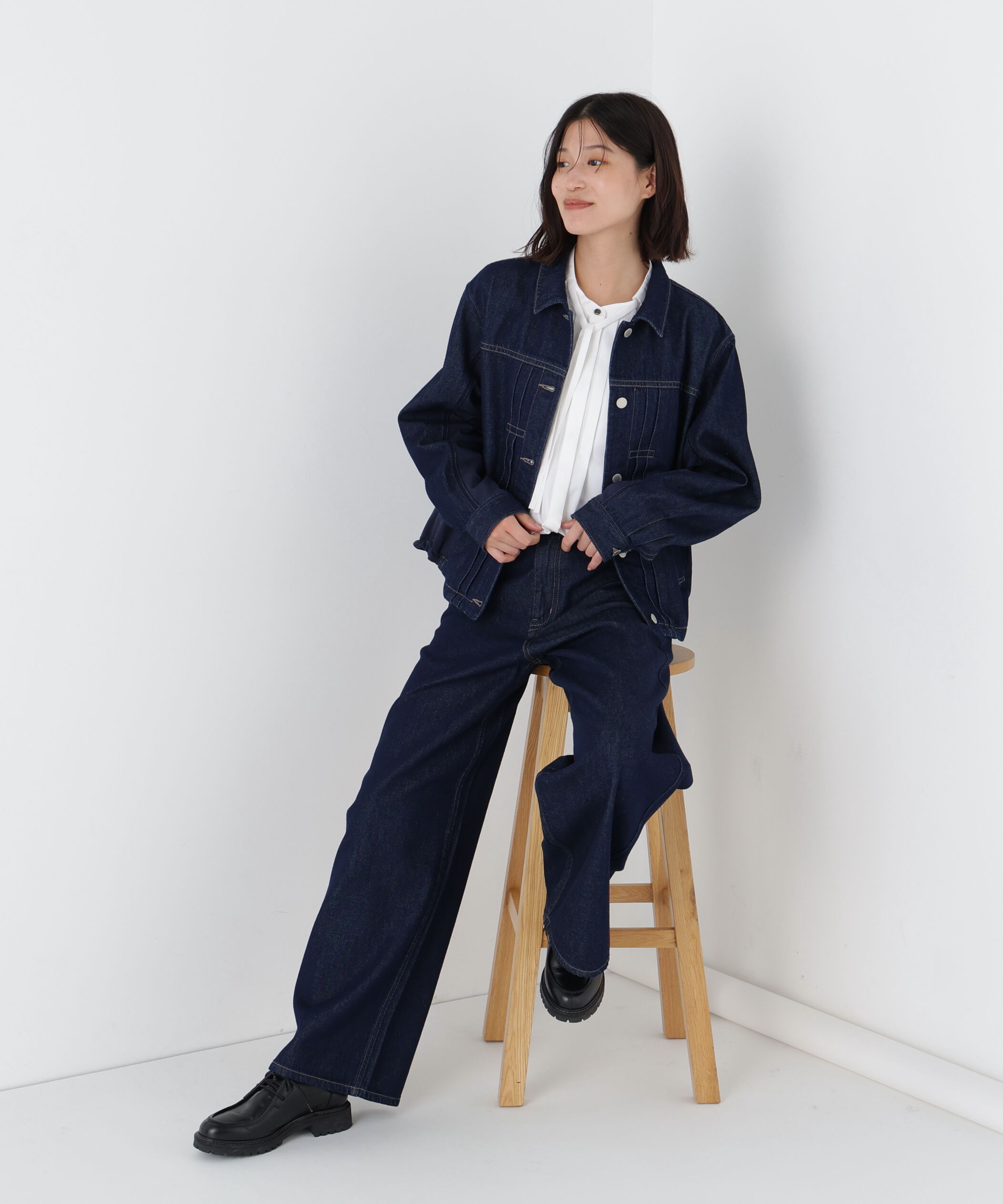  「◆ソフトデニムセミワイドパンツ」|その他|