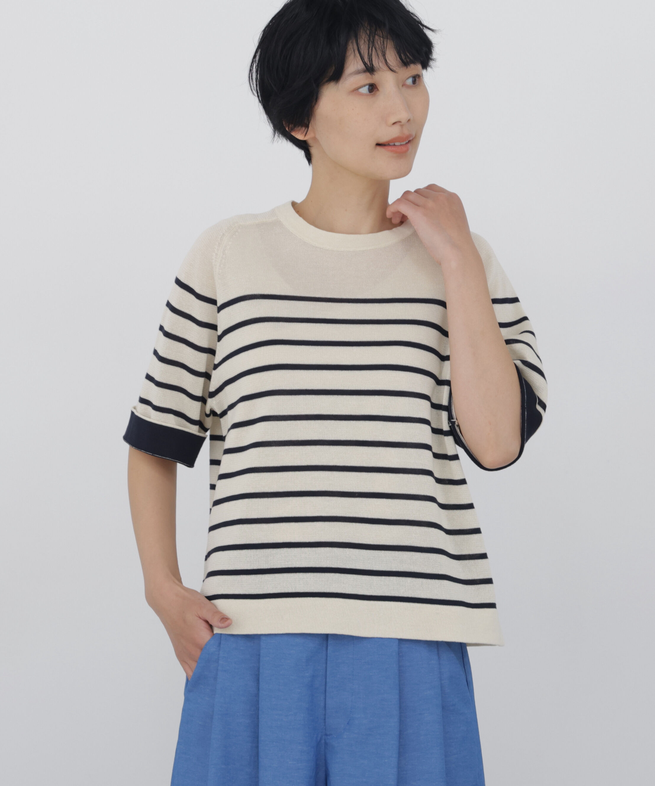  「《名品 / 洗える / 4ｶﾗｰ展開》ﾊｲｹﾞｰｼﾞｷﾞﾏ ｸﾙｰﾈｯｸ ﾗｸ 」|ニット・セーター|エクリュxネイ3