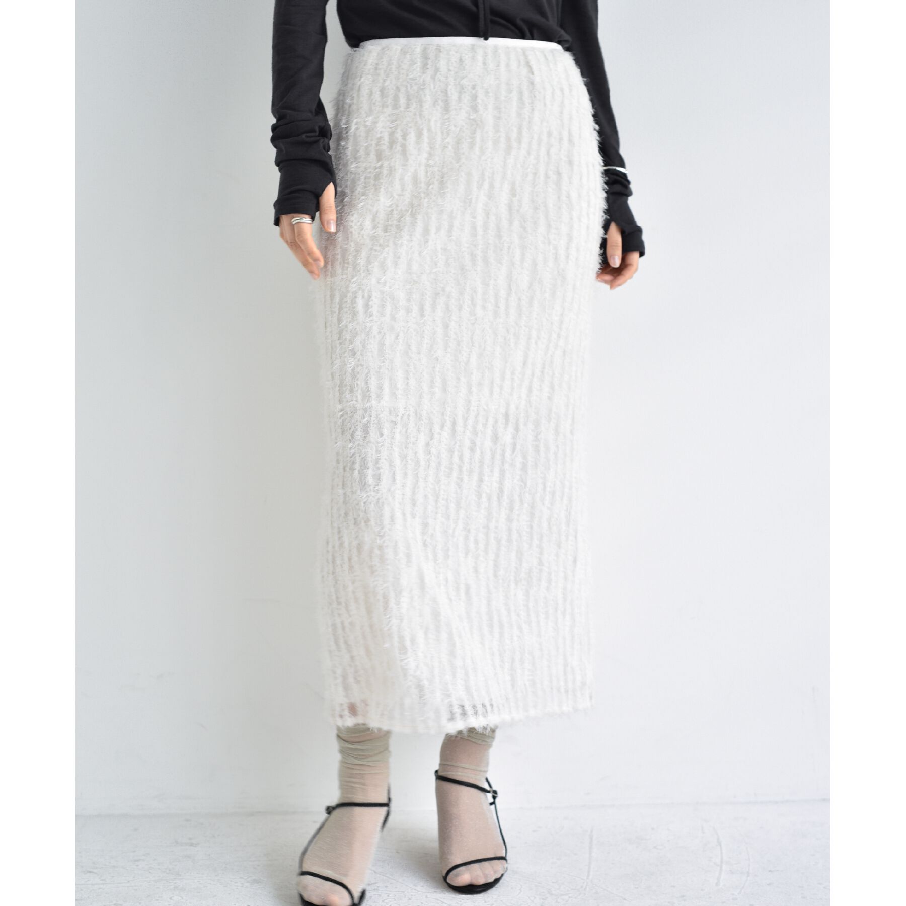 CODE A「feather long skirt」|スカート|