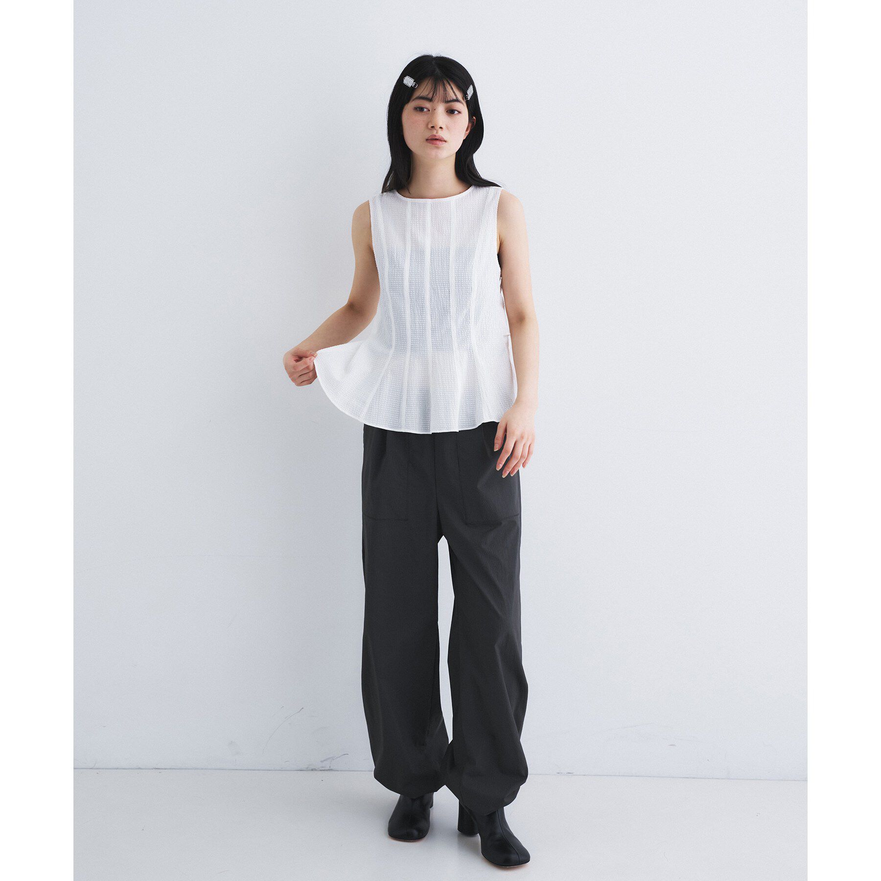 CODE A「back ribbon flare tops」|シャツ・ブラウス|