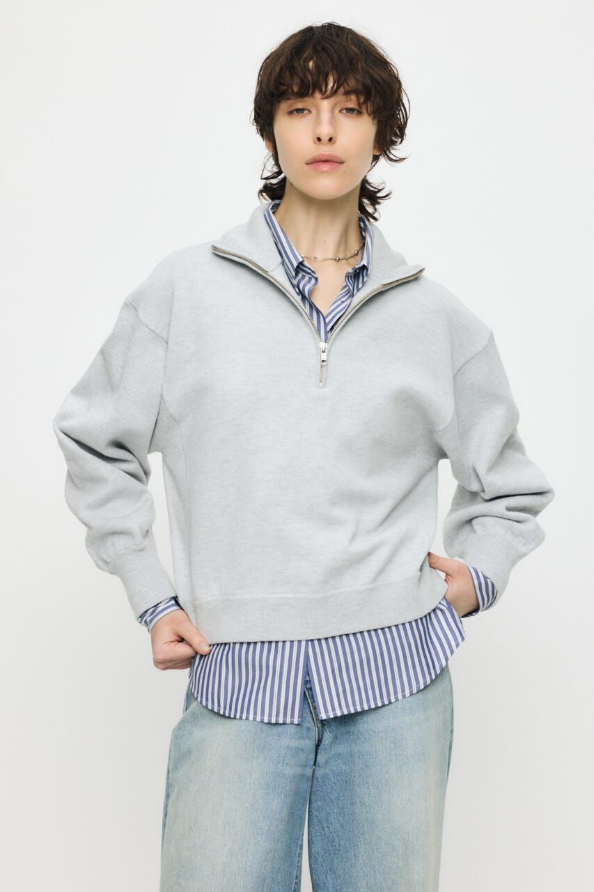 MOUSSY「SWEAT LIKE HALF ZIP ニットトップス」|パーカー|