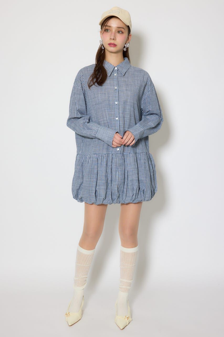 rienda「バルーンシャツセットスウェットワンピース」|ワンピース|