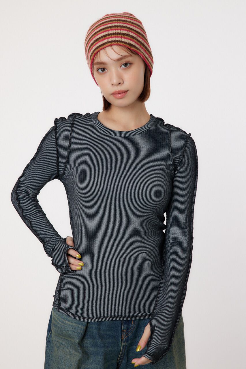 RODEO CROWNS「STITCH SLIM リブトップス」|Tシャツ・カットソー|C.GRY