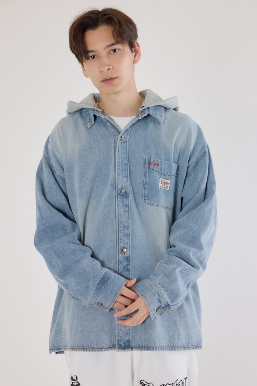 RODEO CROWNS「フーデッドデニムシャツジャケット」|その他|L/BLU1
