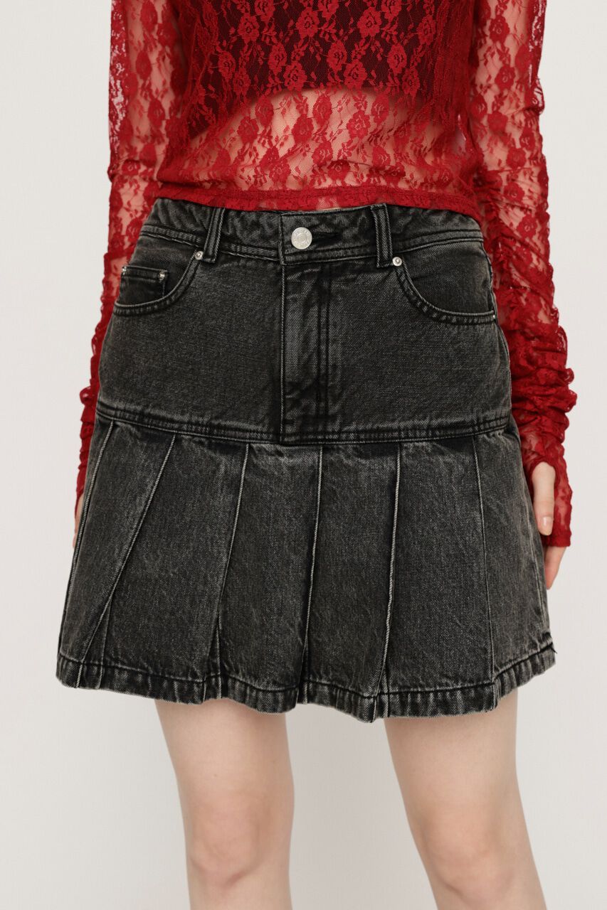 SLY「J／W OVER DYE ショートスカート」|スカート|BLK