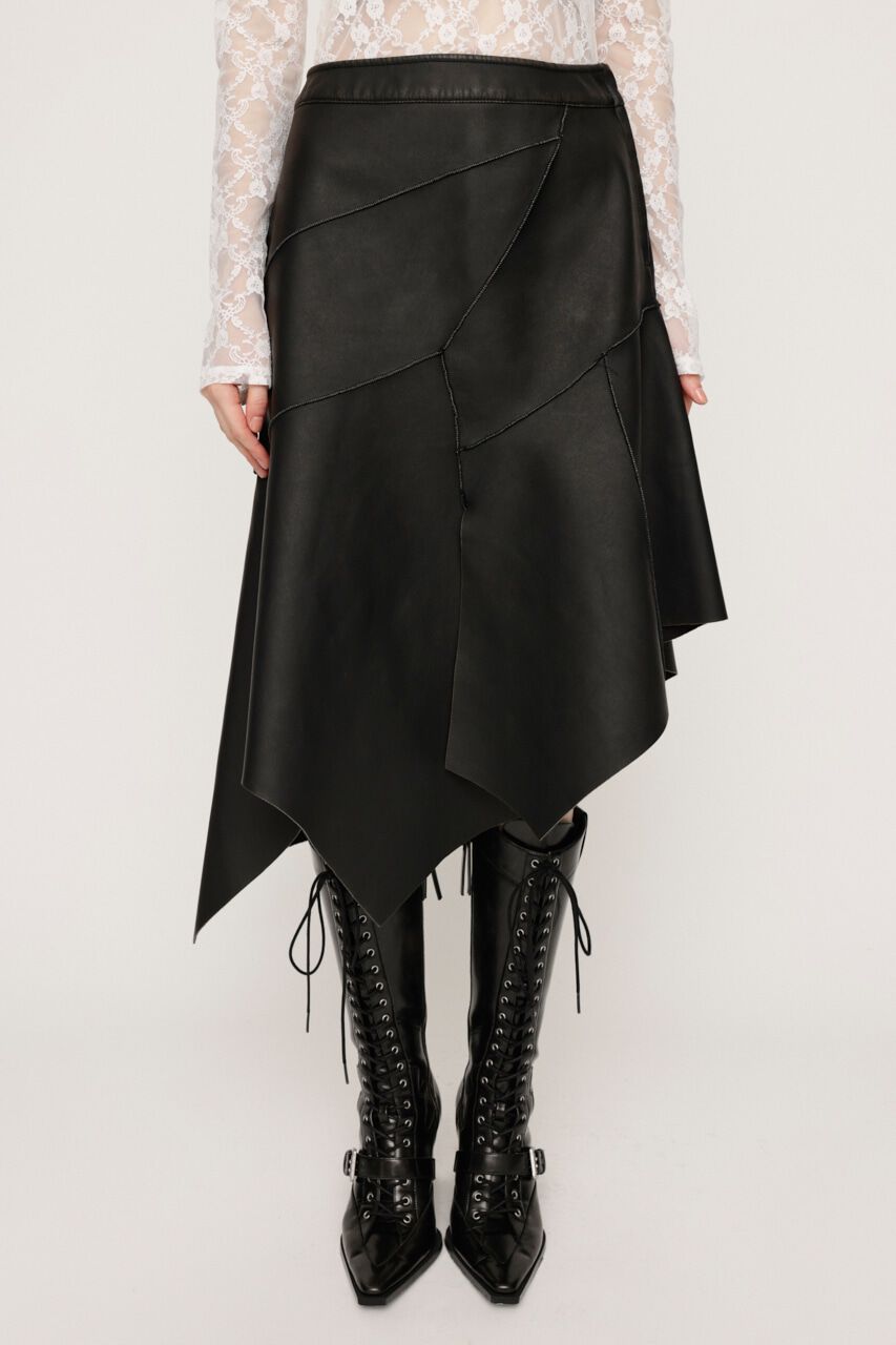 SLY「RANDOM HEM F／LEATHER ミディアムスカート」|スカート|
