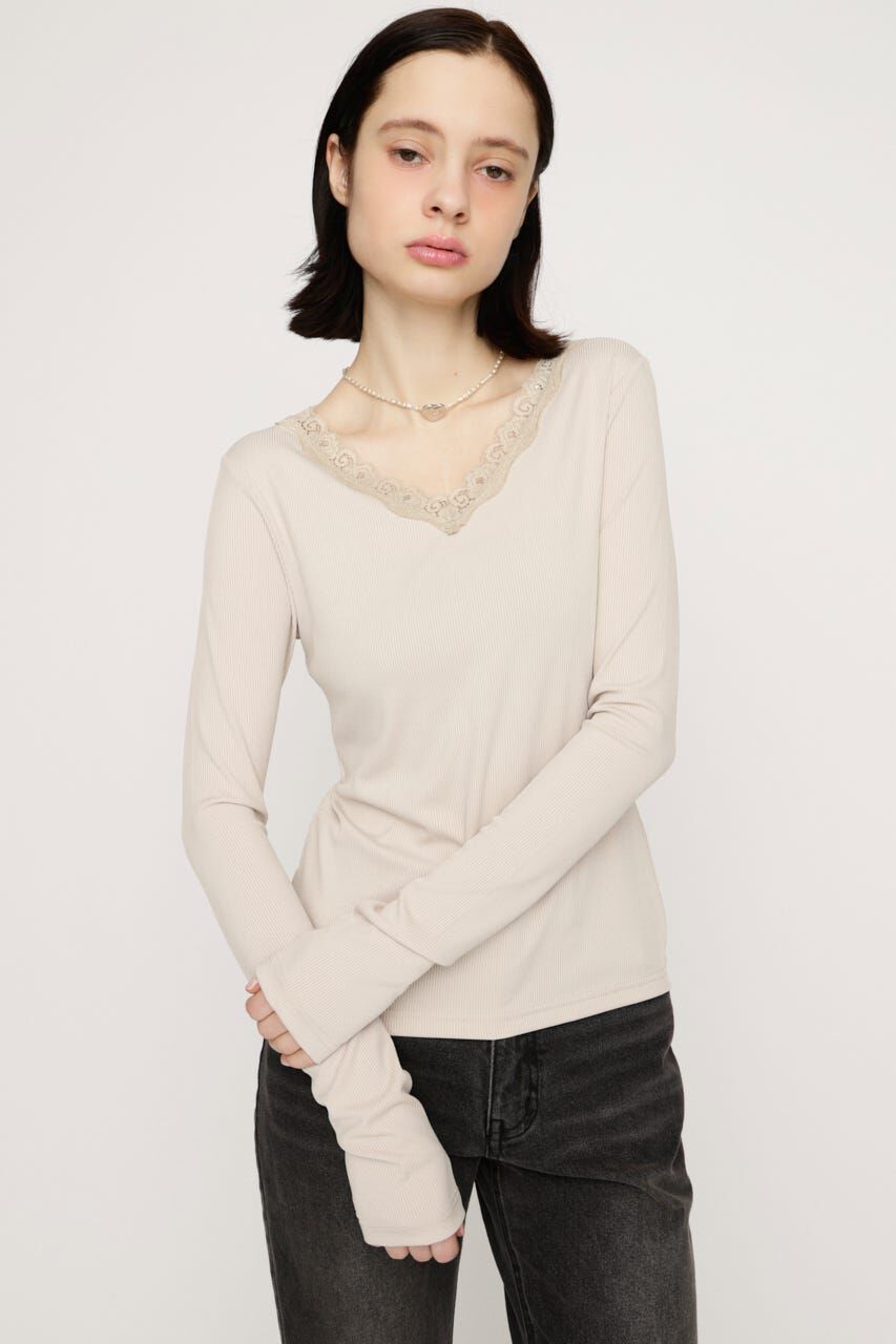 SLY「LACE DOCKING CUT トップス」|Tシャツ・カットソー|IVOY3