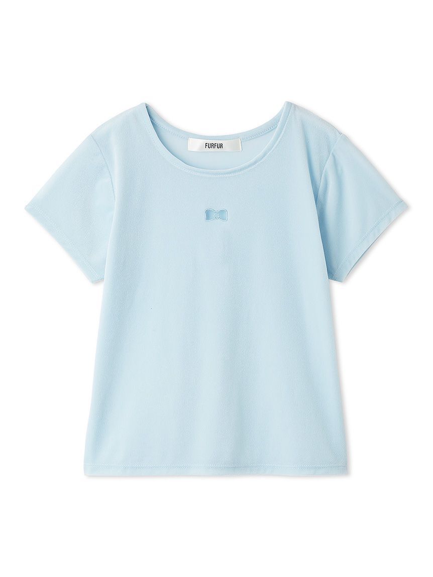 FURFUR「ベロアカットワークリボン刺繍Tシャツ」|Tシャツ・カットソー|