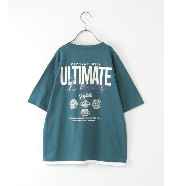 ikka kids「冷感裾レイヤードプリントTシャツ（120~160cm）」|Tシャツ・カットソー|