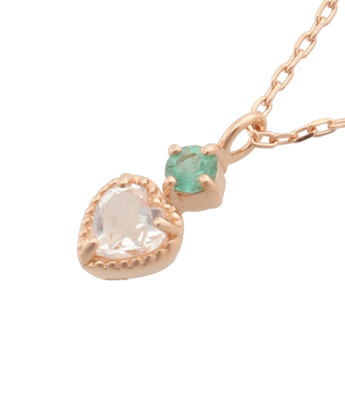 Samantha Tiara「K10PG ハートネックレス≪5月 誕生石≫」|ネックレス|