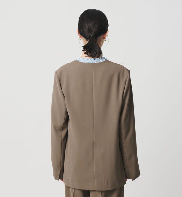 BEAUTY&YOUTH UNITED ARROWS「【WEB限定 Wardrobe DAILY MINIMAL】ダブルクロス カラーレスジャケット ウォッシャブル」|ノーカラージャケット|