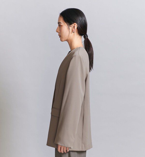 BEAUTY&YOUTH UNITED ARROWS「【WEB限定 Wardrobe DAILY MINIMAL】ダブルクロス カラーレスジャケット ウォッシャブル」|ノーカラージャケット|