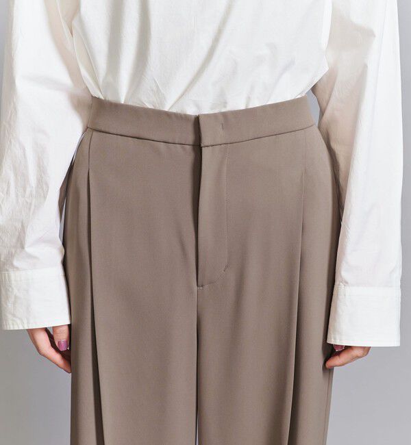 BEAUTY&YOUTH UNITED ARROWS「【WEB限定 Wardrobe DAILY MINIMAL】ダブルクロス タックワイドストレートパンツ ウォッシャブル」|スラックス|