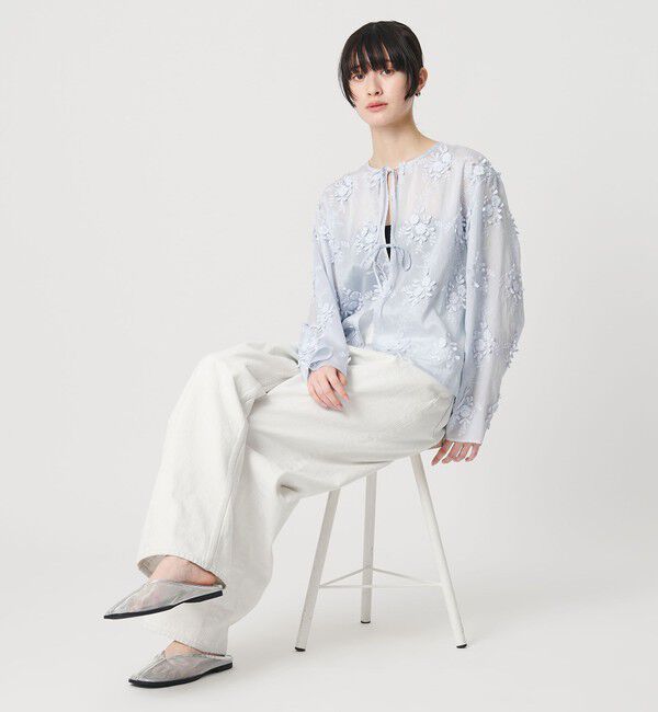 BEAUTY&YOUTH UNITED ARROWS「セルロースナイロン エンブロイダリーシャツ 2WAY」|シャツ・ブラウス|