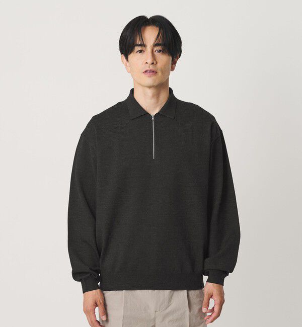 BEAUTY&YOUTH UNITED ARROWS「ハイブリッド ウール ハーフジップ ポロニット ウォッシャブル」|ニット・セーター|