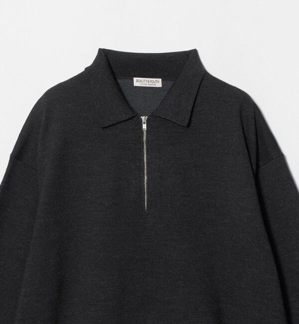BEAUTY&YOUTH UNITED ARROWS「ハイブリッド ウール ハーフジップ ポロニット ウォッシャブル」|ニット・セーター|