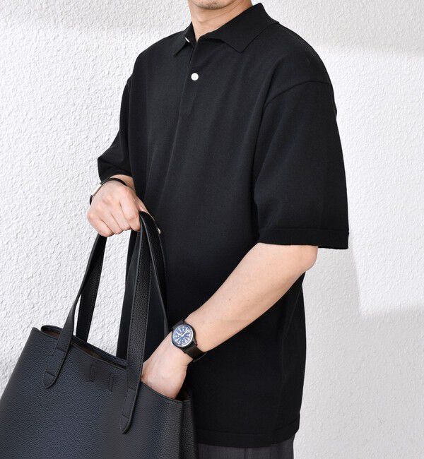 SHIPS any「SHIPS any:〈接触冷感〉ハイゲージ リネンミックス サマー ニット ポロシャツ 25SS◇」|ポロシャツ|