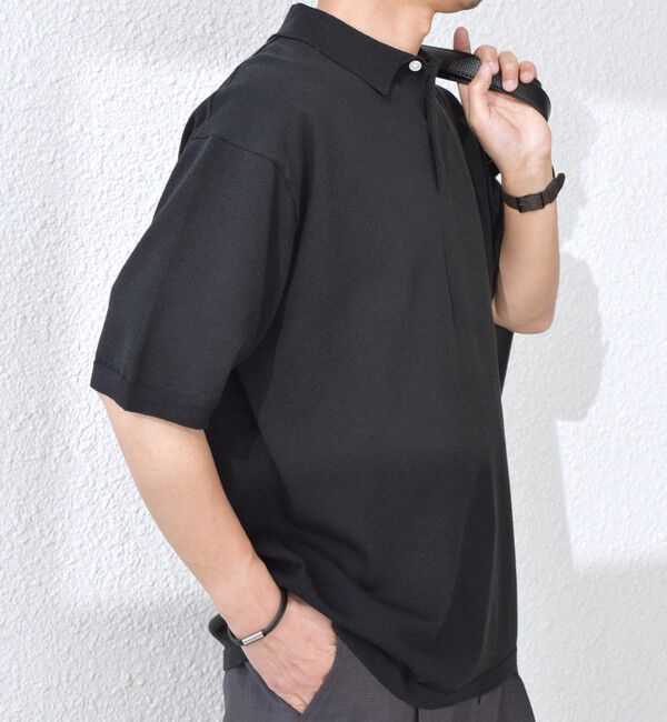 SHIPS any「SHIPS any:〈接触冷感〉ハイゲージ リネンミックス サマー ニット ポロシャツ 25SS◇」|ポロシャツ|