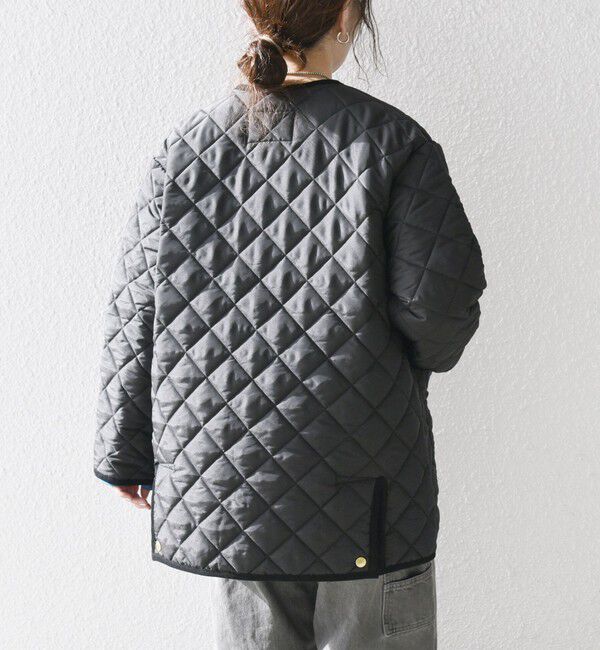 SHIPS any「Traditional Weatherwear: ARKLEY キルティング ミドル ノーカラー コート」|ノーカラーコート|