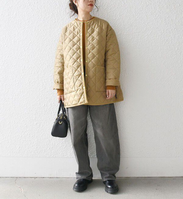 SHIPS any「Traditional Weatherwear: ARKLEY キルティング ミドル ノーカラー コート」|ノーカラーコート|