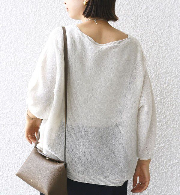 SHIPS for women「〈手洗い可能〉ペーパー パフ スリーブ 半袖 ニット」|ニット・セーター|