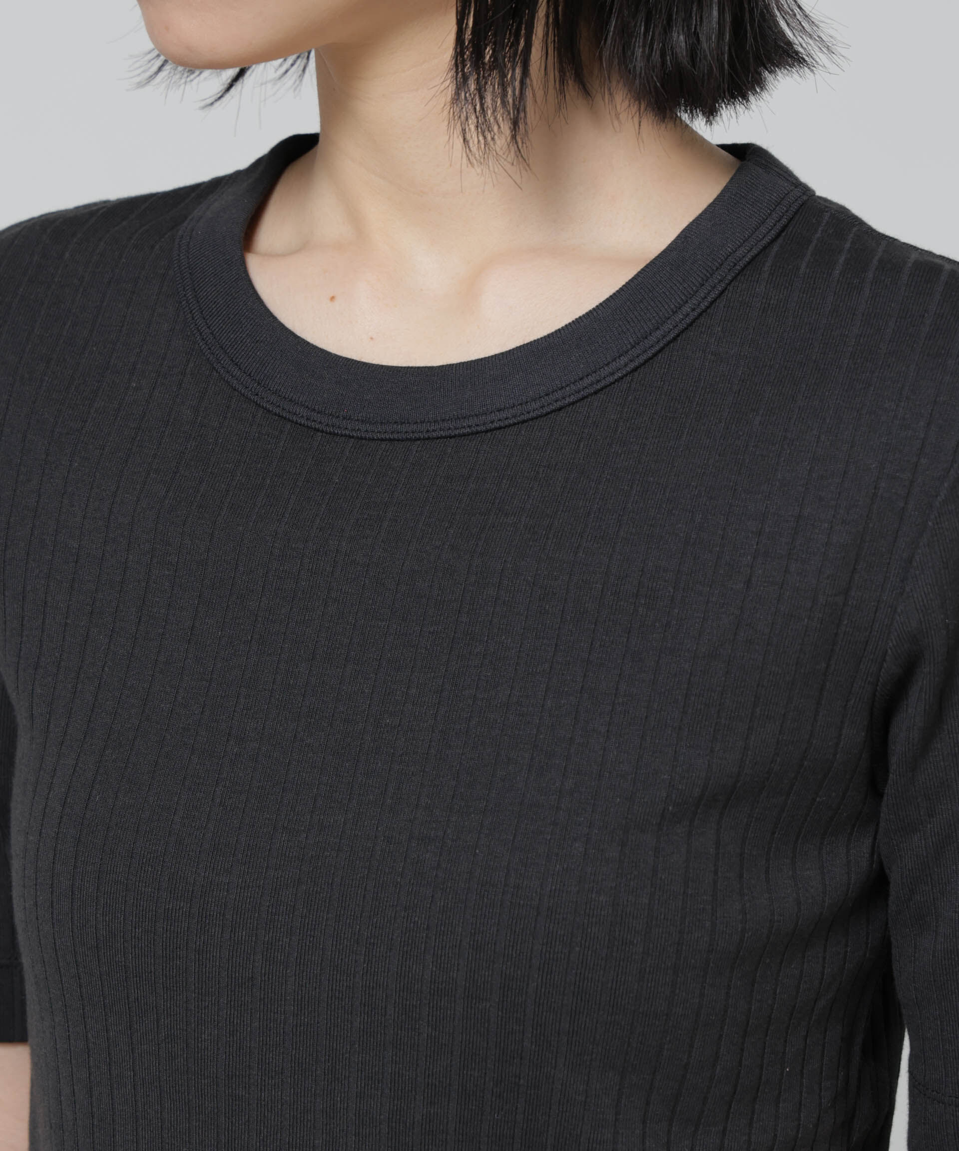 NANO universe「【選べる4色展開！】Anti Soaked(R) 汗染み防止クルーネックリブTシャツ」|Tシャツ・カットソー|