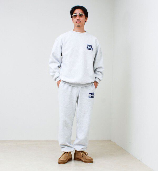 GLOSTER「【THE DAYS/ザ デイ】HIGE SWEAT 髭文字刺繍 クルーネックスウェット 裏起毛」|スウェット・ジャージ|