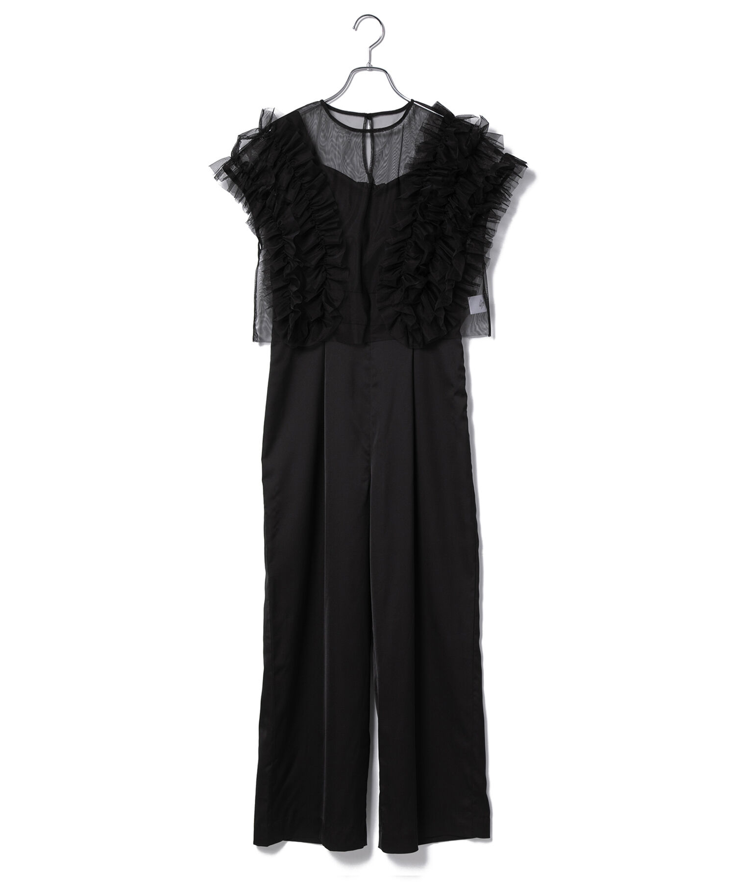 VIS「【VISDRESS】チュールフリルセットオールインワン【低身長向けサイズ有】」|オールインワン|