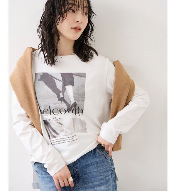 VIS「ロゴ＆フォトアソートプリントロンT」|Tシャツ・カットソー|ホワイト(10)