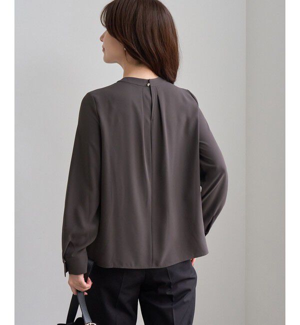 Rope&rsquo;Picnic「【WEB限定サイズ】メタルパーツフロントフリルタイロングスリーブブラウス/通勤・お仕事」|シャツ・ブラウス|
