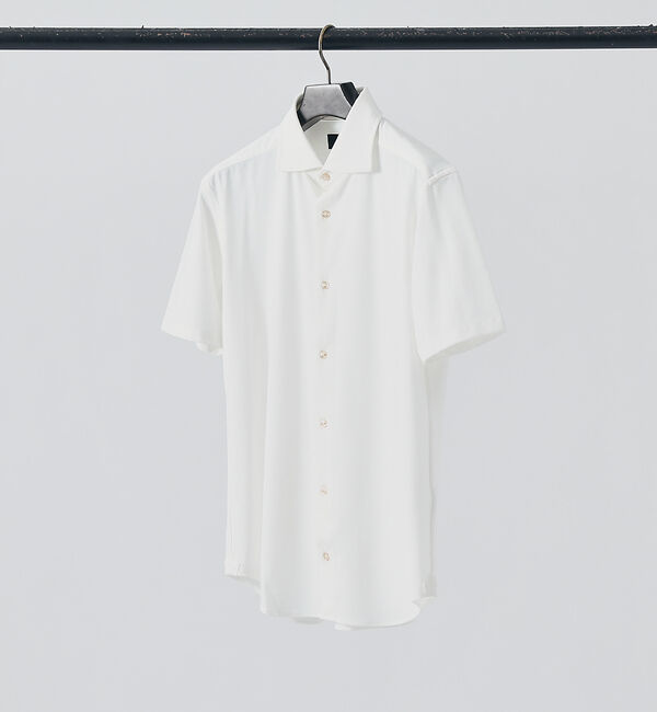 ABAHOUSE「【接触冷感】アイスピケ ストレッチ 半袖シャツ / FLEX SHIRTS」|シャツ・ブラウス|ホワイト