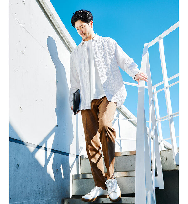 ABAHOUSE「【セットアップ対応】ソロストレッチ リネン テーパード パンツ / スラックス」|スラックス|