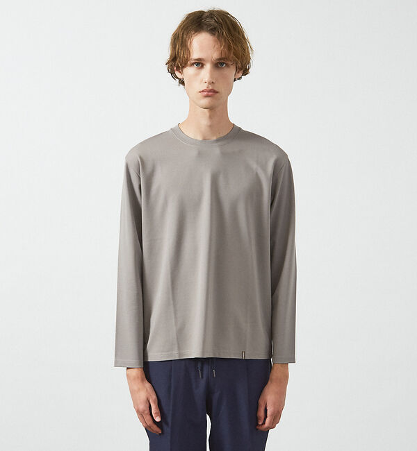 ABAHOUSE「【定番】ドレスポンチ クルーネック 長袖Tシャツ / ストレッチ」|Tシャツ・カットソー|