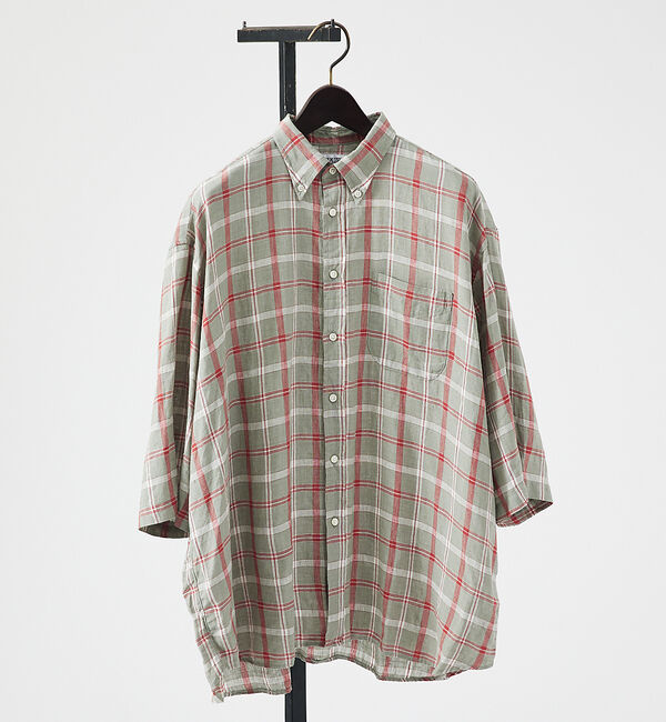 ABAHOUSE「【別注】Individualized shirts / ボタンダウン半袖シャツ」|シャツ・ブラウス|カーキ