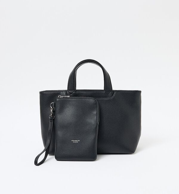 ABAHOUSE「【ABAHOUSE　les essentiels】定番ミニトートバッグ / スプ」|トートバッグ|ブラック