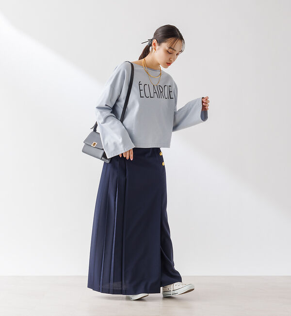 Rouge vif「ショート丈 ロゴミニ裏毛ロンT」|Tシャツ・カットソー|