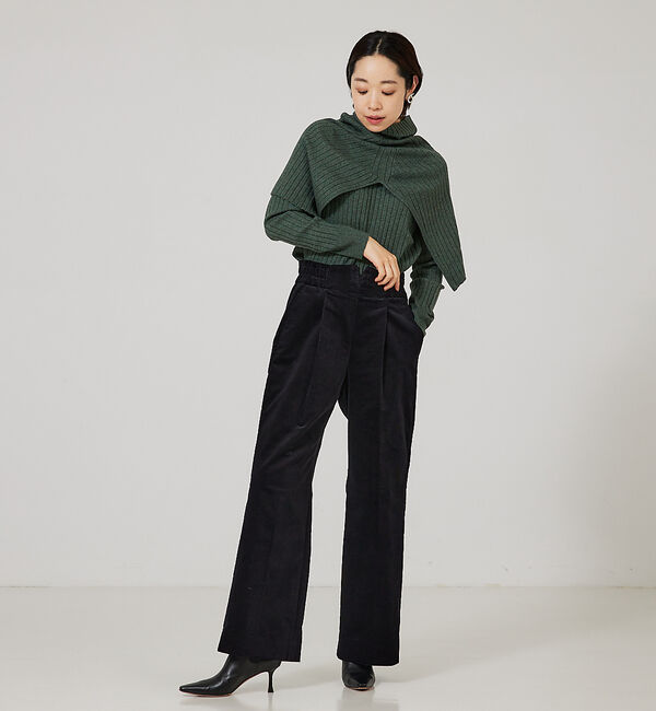 qualite「【23AW】アシメスヌードリブニット」|ニット・セーター|