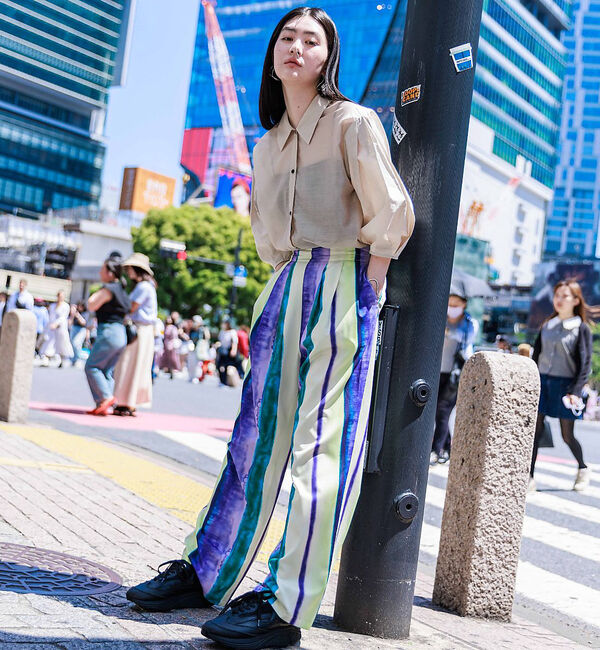 NOMINE「【セットアップ着用可】シアー コンビ5分袖 襟付きシャツ」|シャツ・ブラウス|