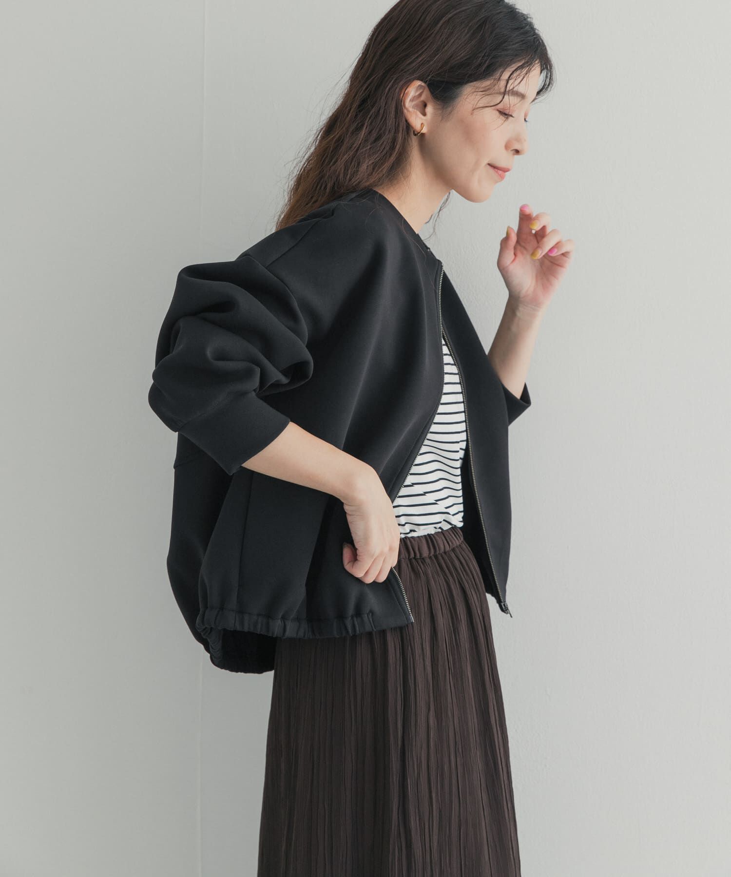 URBAN RESEARCH DOORS「ダンボールZIPカーディガン 26AW」|カーディガン|