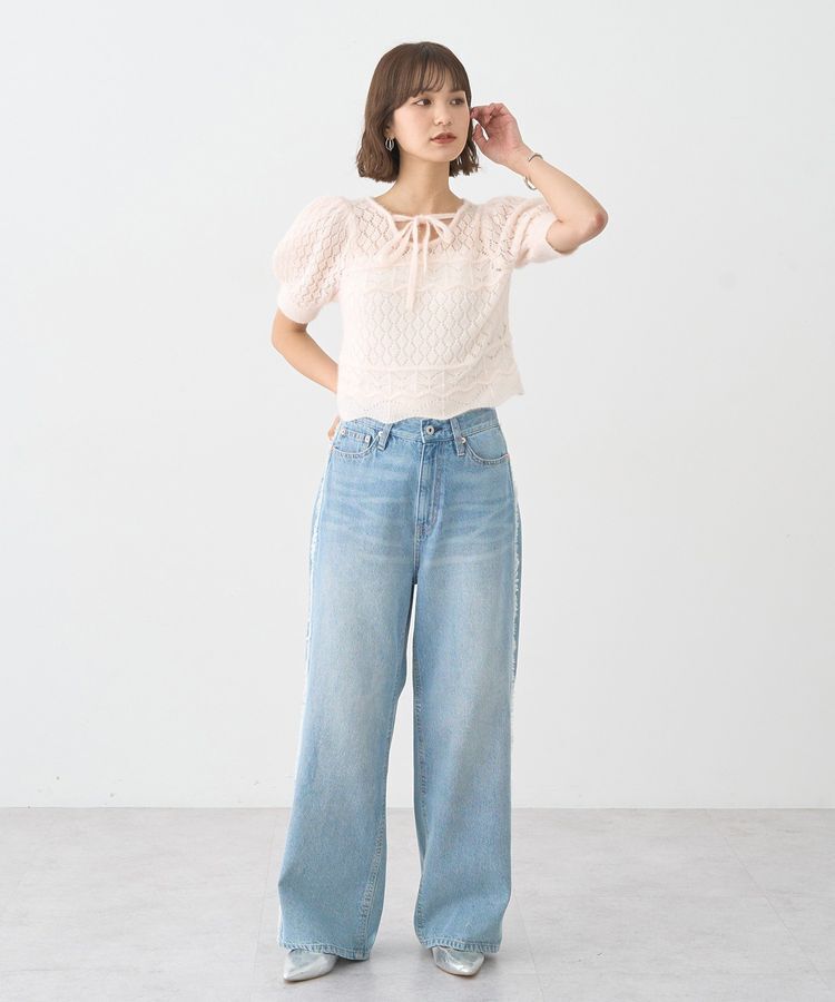 earth music&ecology「ワイドフリンジデニムパンツ」|デニム|