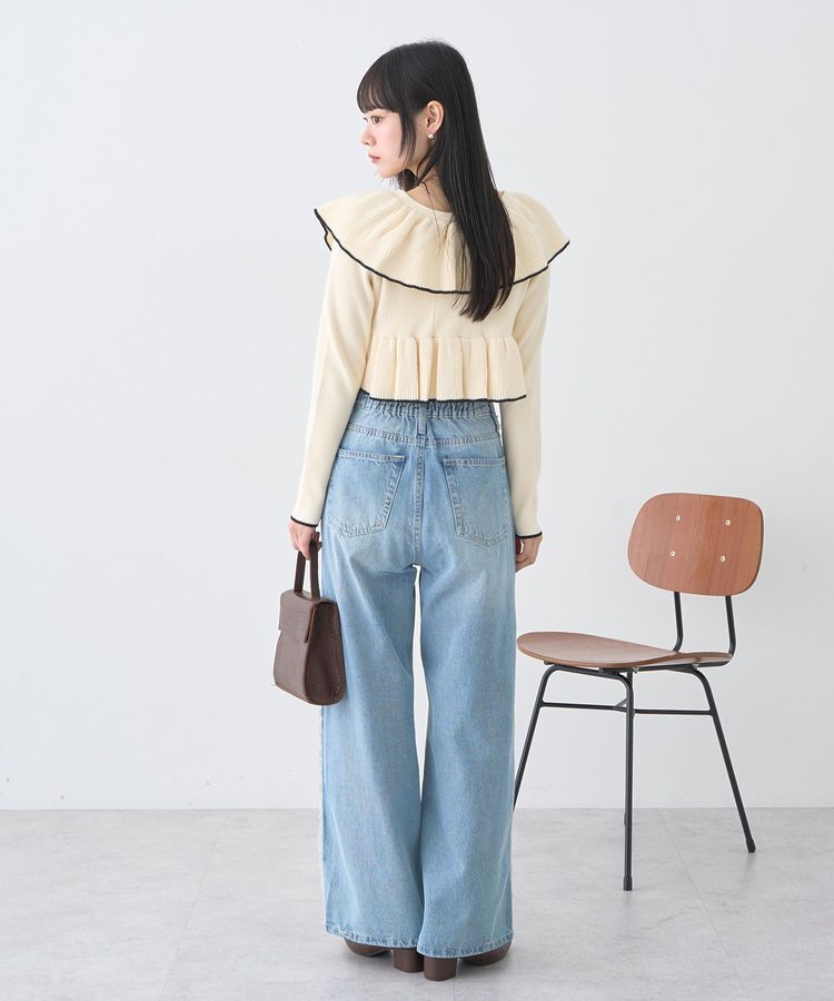 earth music&ecology「ワイドフリンジデニムパンツ」|デニム|