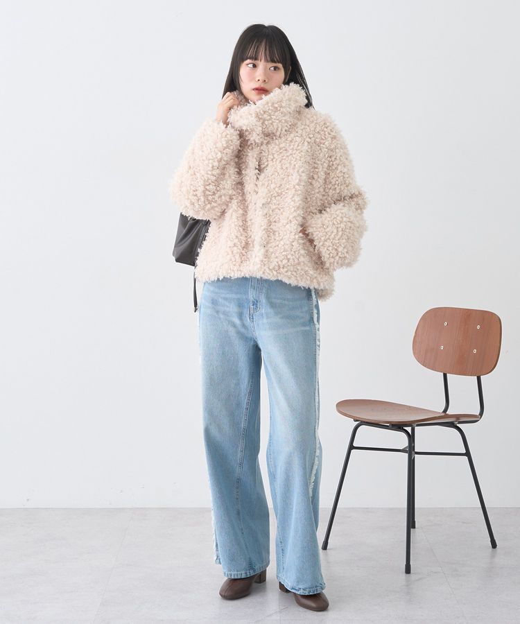 earth music&ecology「ワイドフリンジデニムパンツ」|デニム|