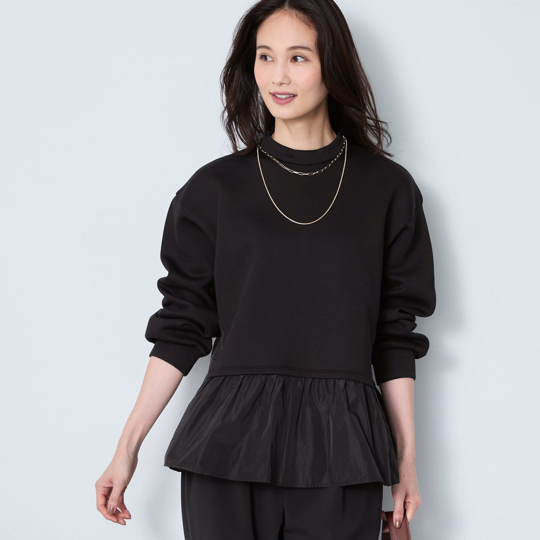 Reflect「【手洗い可】異素材切り替えデザインプルオーバー」|Tシャツ・カットソー|