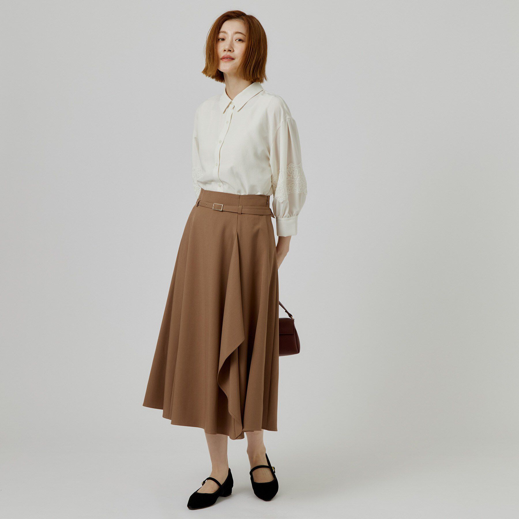 grove「さりげなく華やぐ レースボリュームスリーブシャツ」|シャツ・ブラウス|