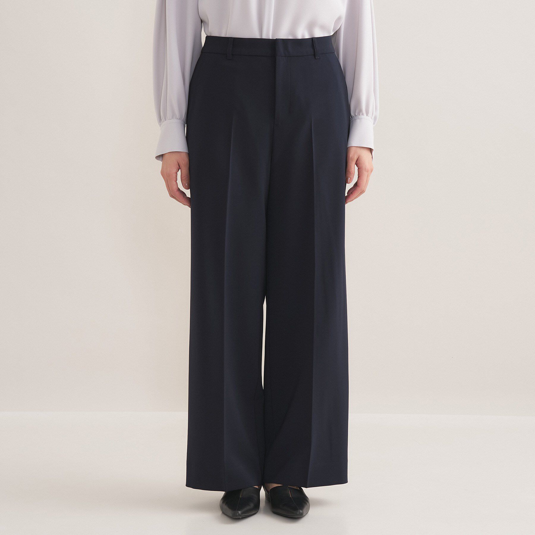 INDIVI「【通勤スーツ／洗える】ストレッチワイドパンツ」|スーツ|