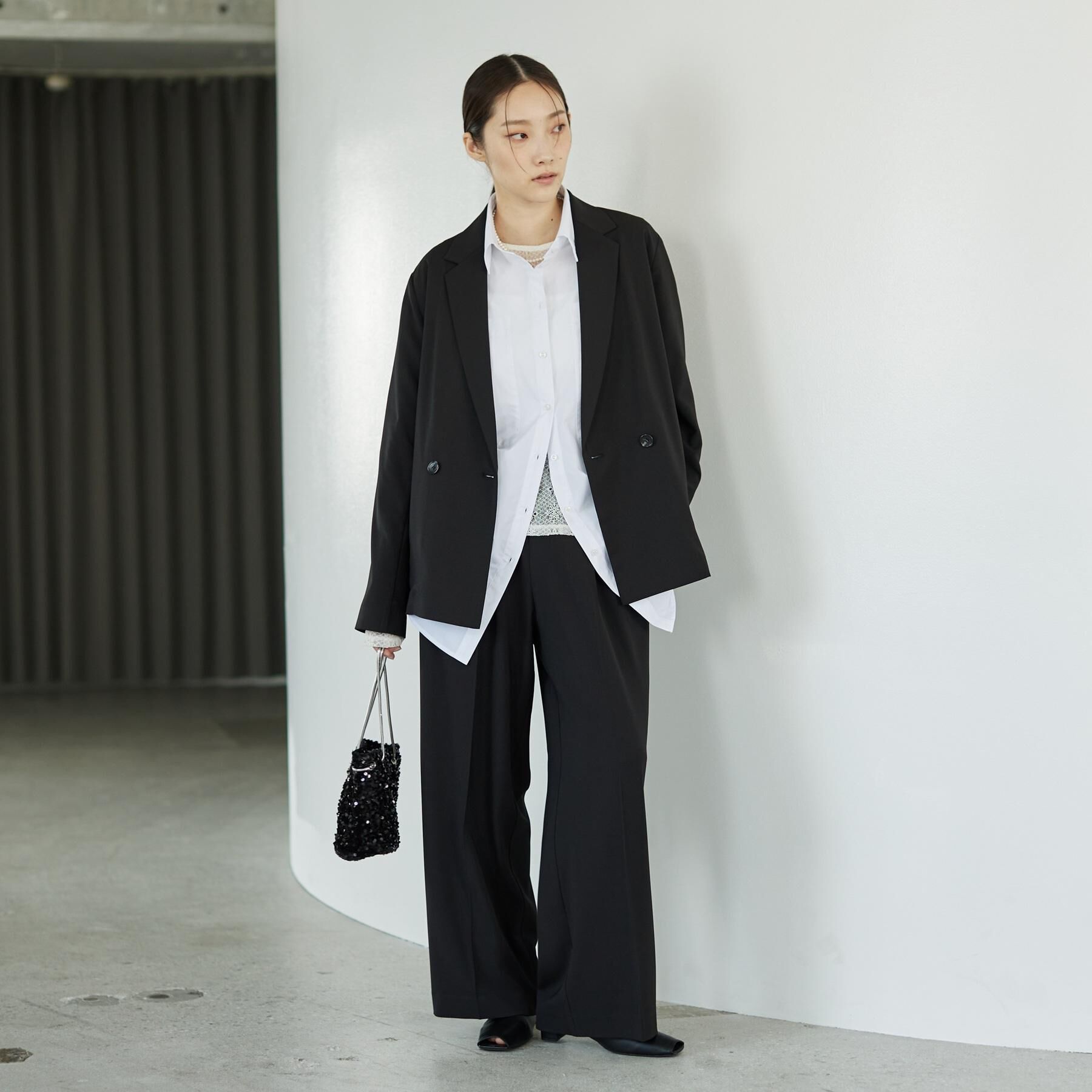 GALLEST「Comfy SET UP｜ダブルブレストイージージャケット【セットアップ対応／通勤／カセット服／接触」|テーラードジャケット|