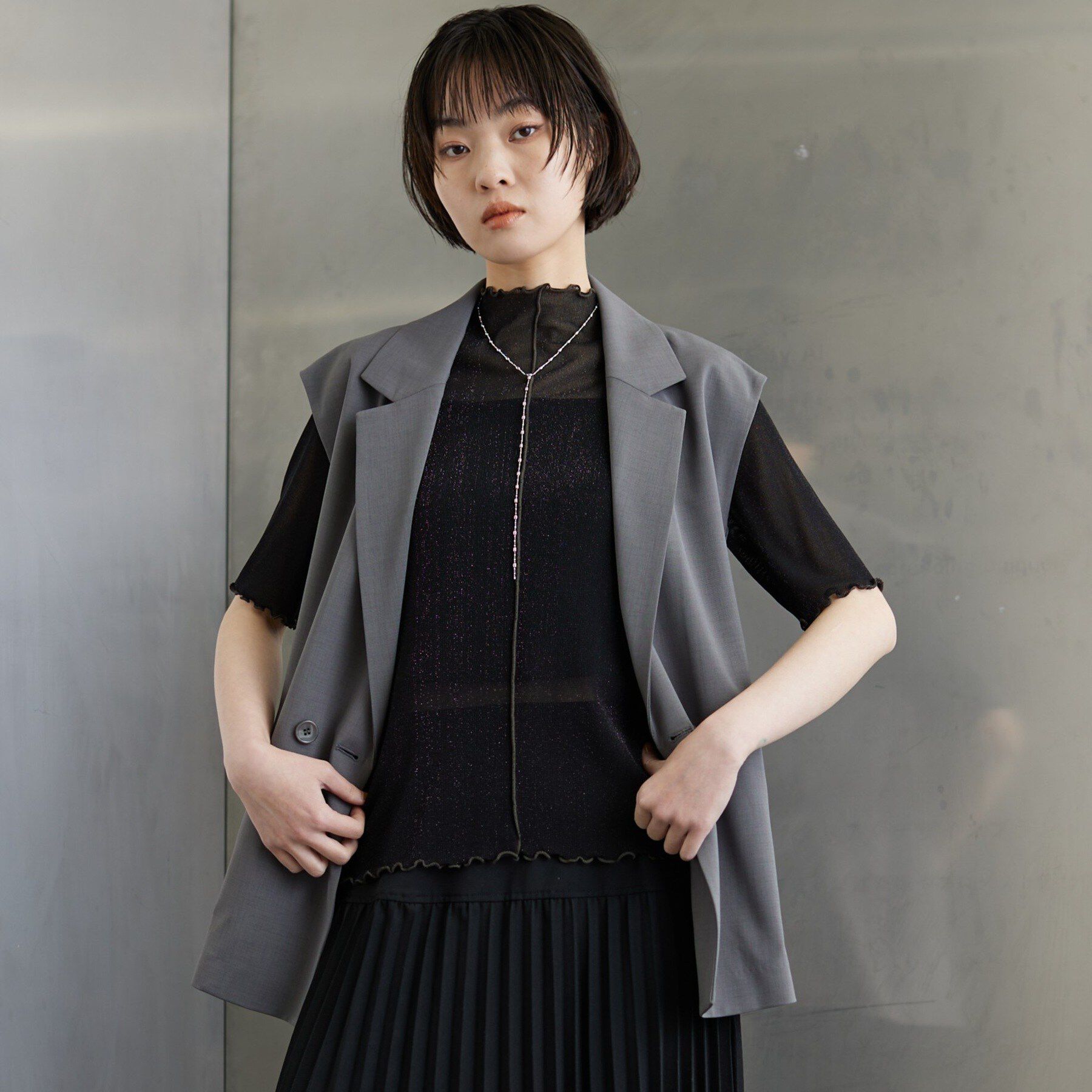 GALLEST「Comfy SET UP｜ベルテッドジレ【セットアップ対応／通勤／カセット服／接触冷感／UVカット】」|ベスト・ジレ|